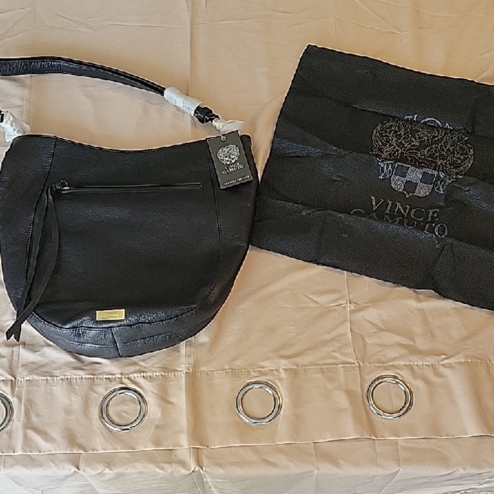 Vince Camuto Black Leather Shoulder Bag